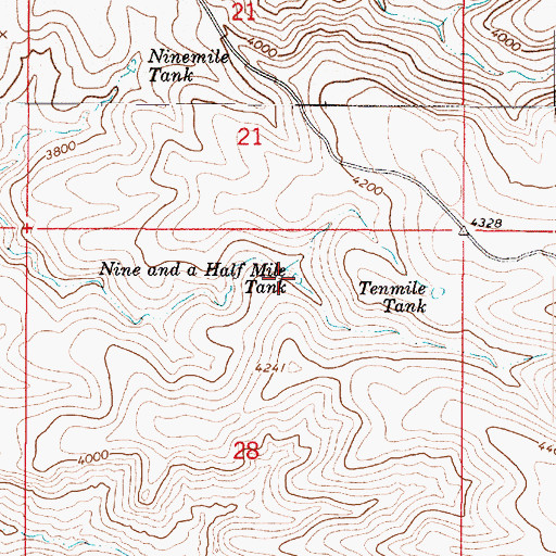 Topographic Map of Nine and a Half Mile Tank, AZ