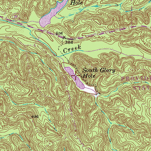 Topographic Map of South Glory Hole, GA