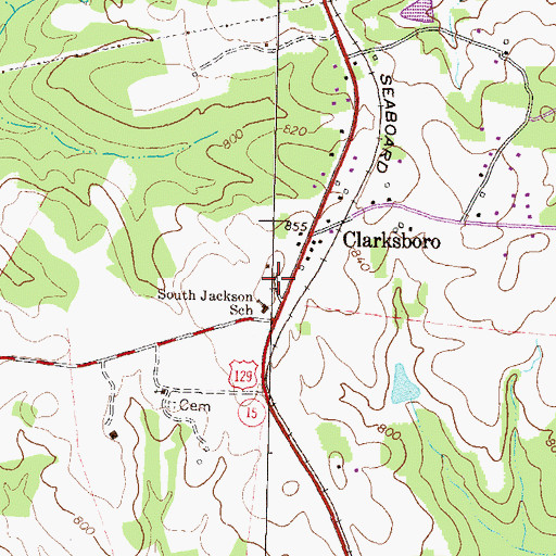 Topographic Map of South Jackson Elementary School, GA