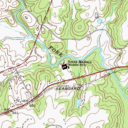 Topographic Map of South Madison Middle School, GA