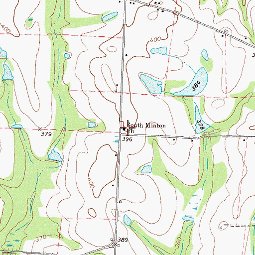 Topographic Map of South Minton Church, GA