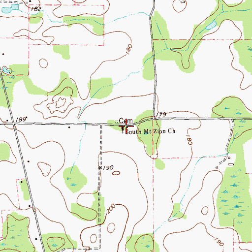 Topographic Map of South Mount Zion Church, GA