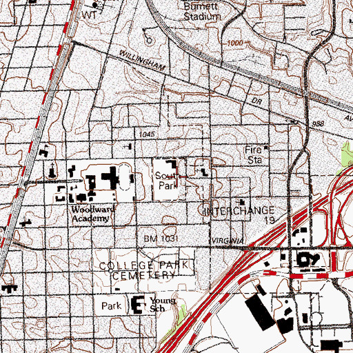 Topographic Map of South Park, GA