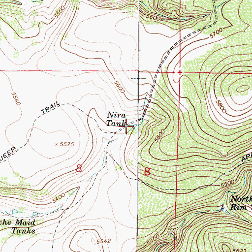 Topographic Map of Nira Tank, AZ