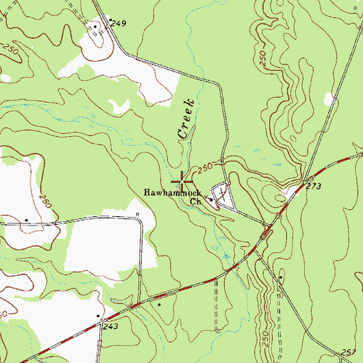 Topographic Map of South Prong Canoochee Creek, GA