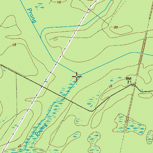Topographic Map of South Prong College Creek, GA