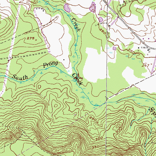 Topographic Map of South Prong Creek, GA