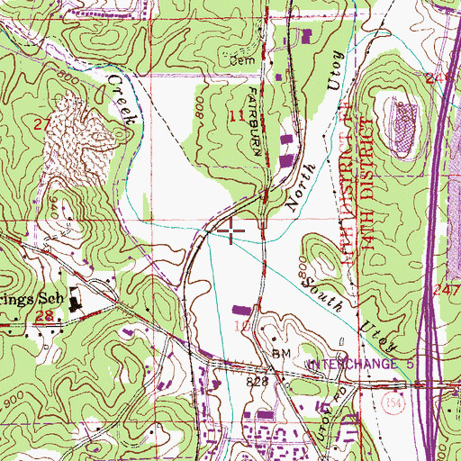 Topographic Map of South Utoy Creek, GA