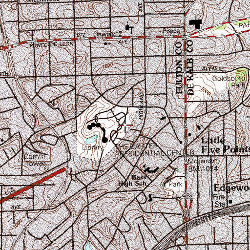 Topographic Map of Southern Christian Home for Children, GA