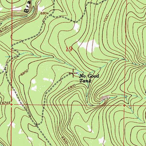 Topographic Map of No Good Tank, AZ