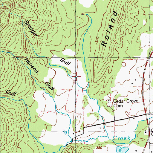 Topographic Map of Sparger Gulf, GA