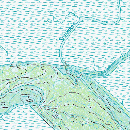 Topographic Map of Sparkman Creek, GA