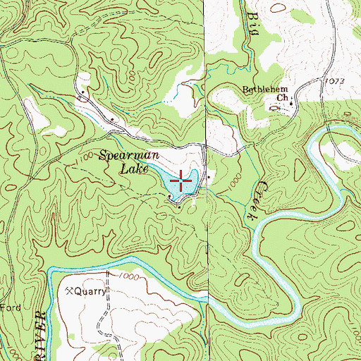 Topographic Map of Spearman Lake, GA