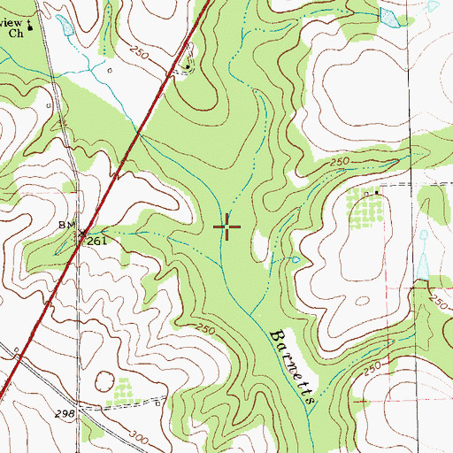 Topographic Map of Spence Mill Creek, GA