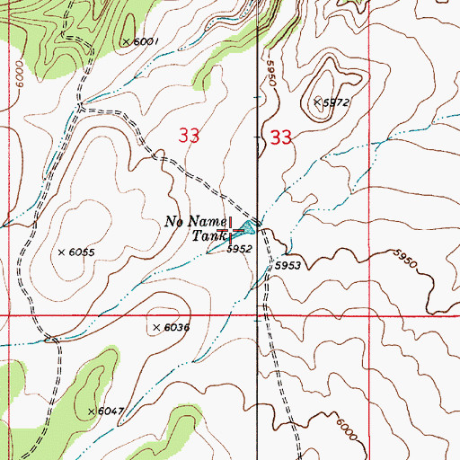 Topographic Map of No Name Tank, AZ