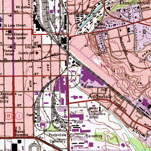 Topographic Map of Spencer Junior High School, GA