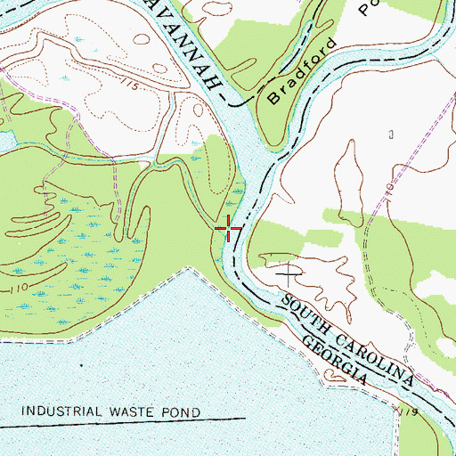 Topographic Map of Spirit Creek, GA