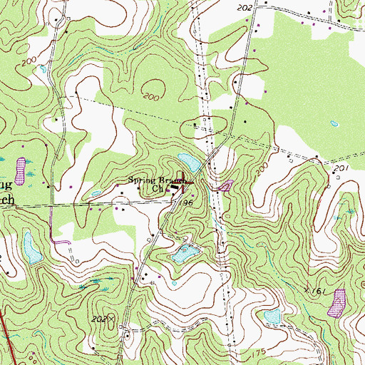 Topographic Map of Spring Branch, GA