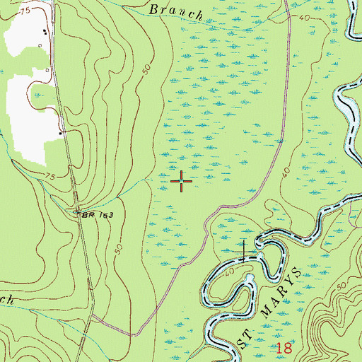 Topographic Map of Spring Branch, GA