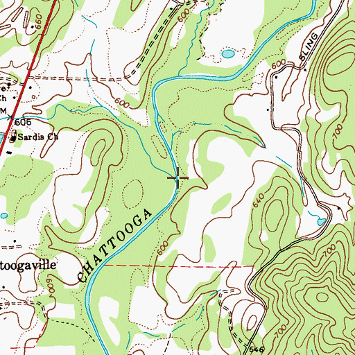Topographic Map of Spring Branch, GA