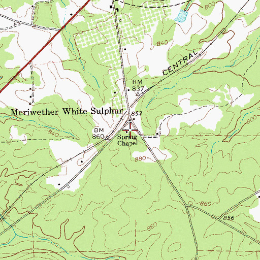 Topographic Map of Spring Chapel, GA