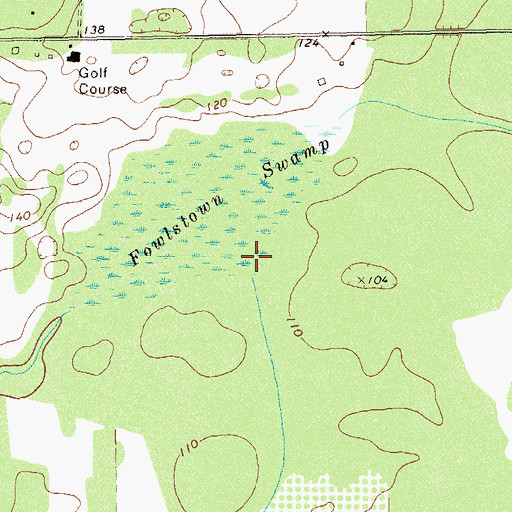 Topographic Map of Spring Creek, GA