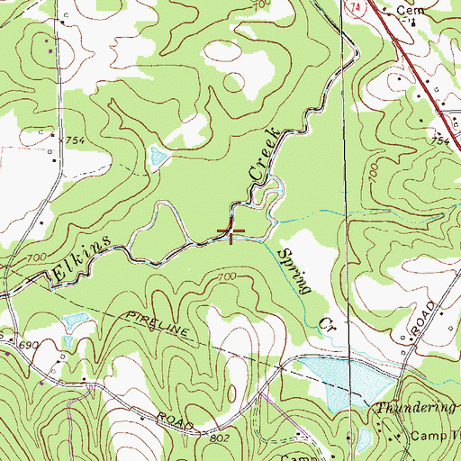 Topographic Map of Spring Creek, GA