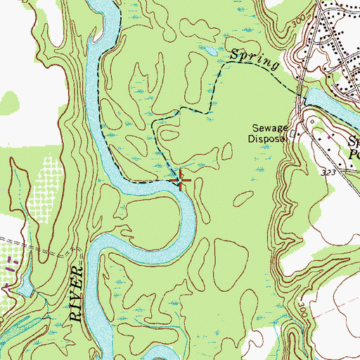 Topographic Map of Spring Creek, GA