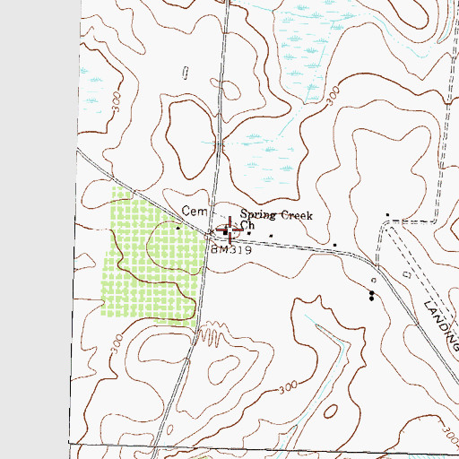 Topographic Map of Spring Creek Church, GA