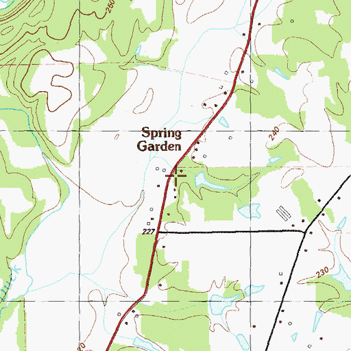 Topographic Map of Spring Garden, GA