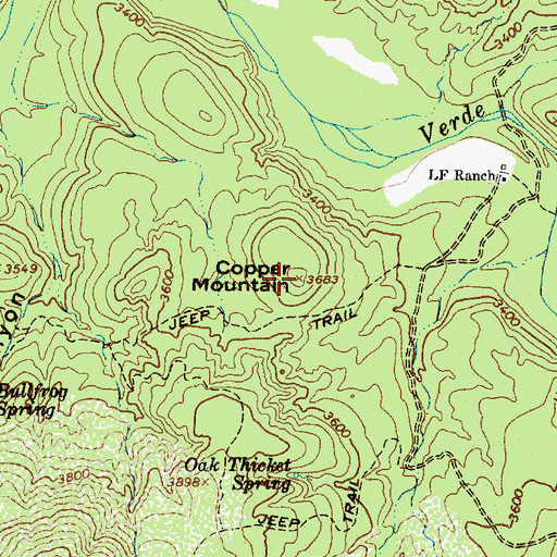 Topographic Map of Copper Mountain, AZ