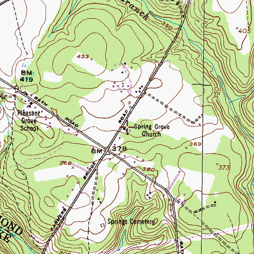 Topographic Map of Spring Grove Church, GA
