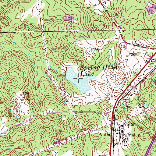 Topographic Map of Spring Head Lake, GA