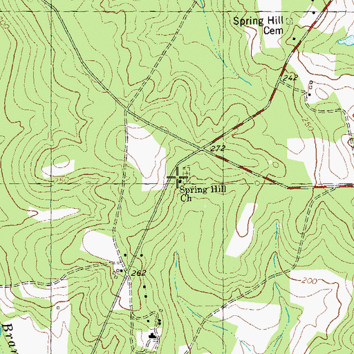 Topographic Map of Spring Hill Church, GA
