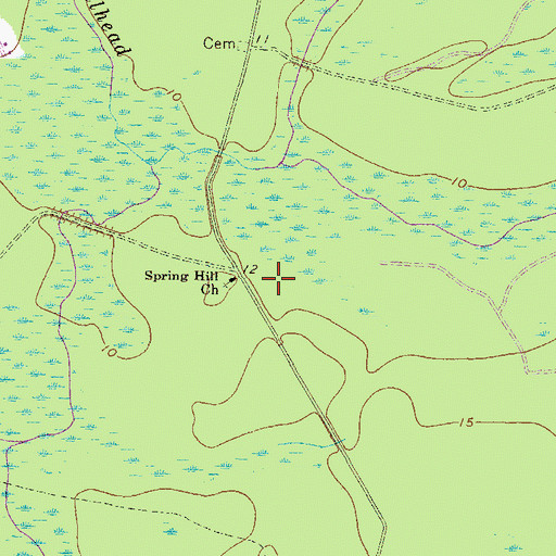 Topographic Map of Spring Hill Church, GA