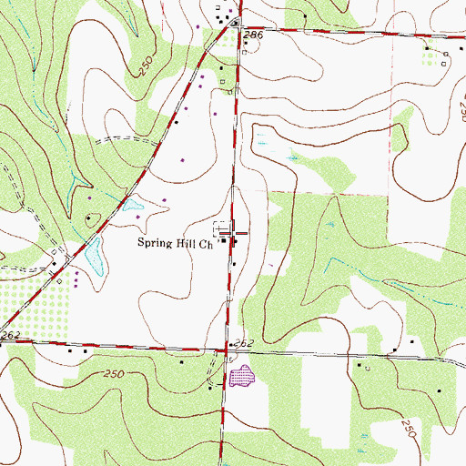Topographic Map of Spring Hill Church, GA