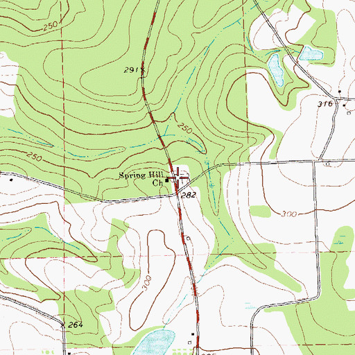 Topographic Map of Spring Hill Church, GA