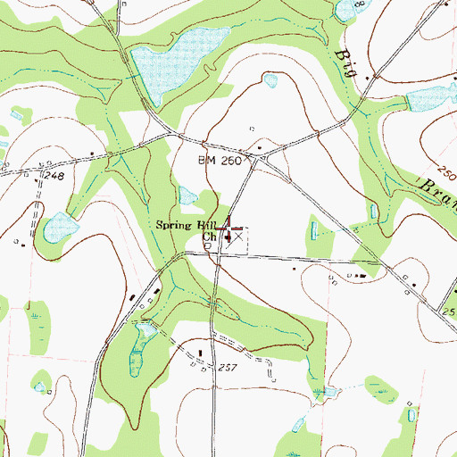 Topographic Map of Spring Hill Church, GA
