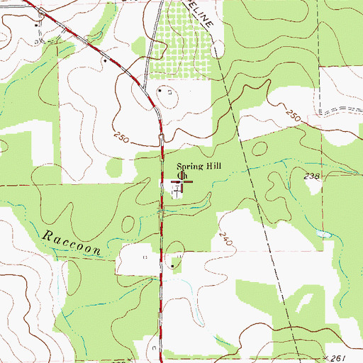 Topographic Map of Spring Hill Church, GA