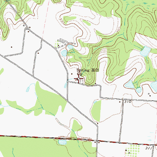 Topographic Map of Spring Hill Church, GA