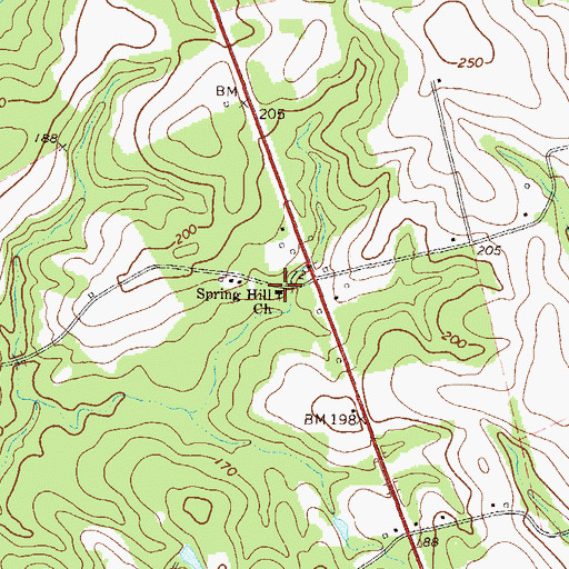 Topographic Map of Spring Hill Church, GA
