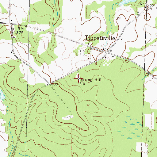 Topographic Map of Spring Hill Baptist Church, GA