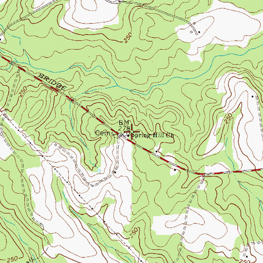Topographic Map of Spring Hill Church, GA