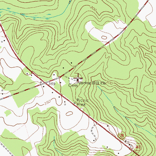 Topographic Map of Spring Hill Church, GA
