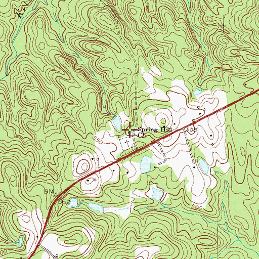 Topographic Map of Spring Hill Church, GA