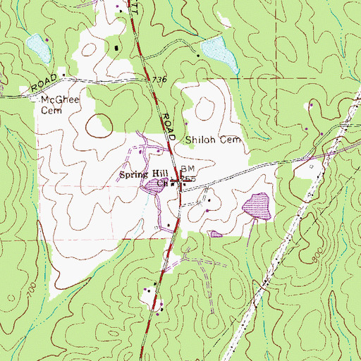 Topographic Map of Spring Hill Church, GA