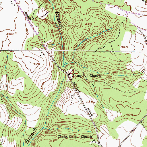 Topographic Map of Spring Hill Church, GA
