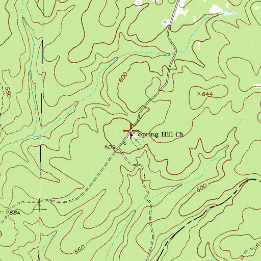 Topographic Map of Spring Hill Church, GA
