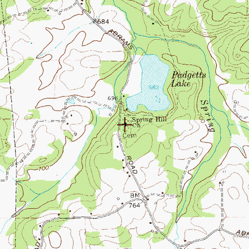 Topographic Map of Spring Hill Church, GA