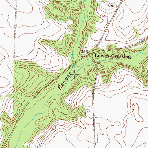 Topographic Map of Spring Hill Creek, GA